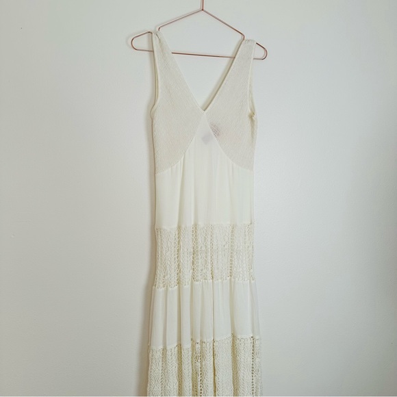 V Christina Maxi crochet sleeveless boho V-neck smocked dress - Picture 10 of 11